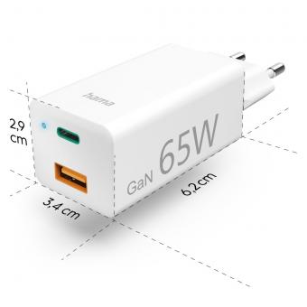 Hama USB-Schnellladegerät Set 65W 200016 