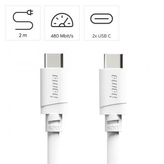 Hama USB-Kabel 2m weiß            201809 