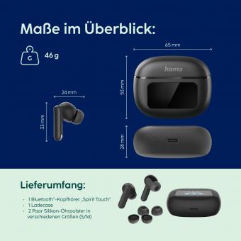 Hama TWS Bluetooth-Kopfhörer sw   221820 