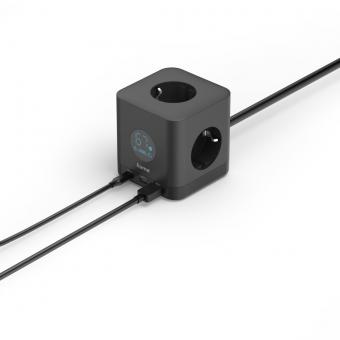 Hama Steckdosenwürfel 3-fach sw   223196 