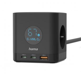 Hama Steckdosenwürfel 3-fach sw   223196 