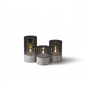 LED Kerzen 3er-Set smokey grey  1819-300 