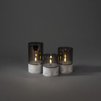 LED Kerzen 3er-Set smokey grey  1819-300 
