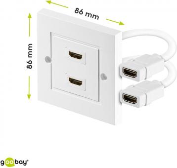 Goobay HDMI-Wanddose 2fach weiß 
