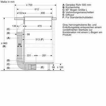 Neff Z861KR2 Umluftkit L Bogen 