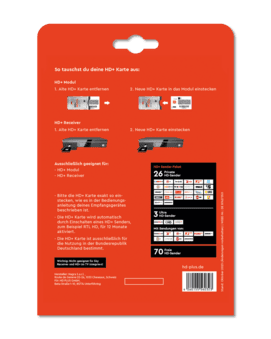 HD PLUS HD+ Karte für HD+ Modul SAT 