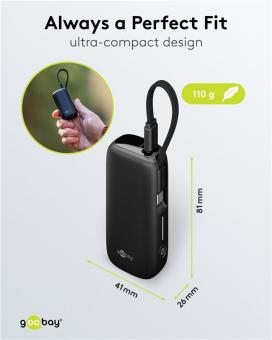 Goobay Powerbank 5000mAh m.integriertem 