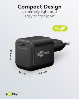 Goobay USB-Schnellladegerät Nano schwarz 