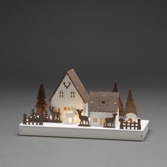 LED Holzsilhouette Waldhäuser   3282-210 