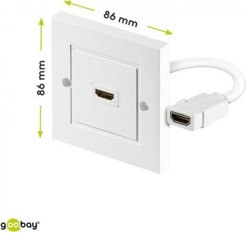 Goobay HDMI-Wanddose 1fach weiß 