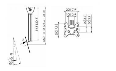 Vogels PFC 555 si Display-Deckenhalter 