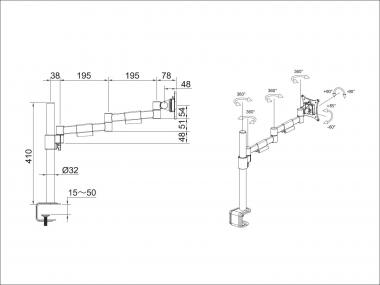 Multibrackets M VESA Monitor Tischhalter 