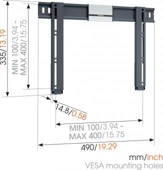 Vogels THIN 405 sw TV-Wandhalter flach 