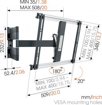 Vogels THIN 445 sw TV-Wandhalter flach 