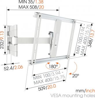 Vogels THIN 445 ws TV-Wandhalter flach 