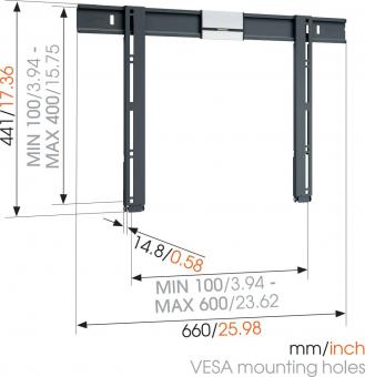 Vogels THIN 505 sw TV-Wandhalter flach 
