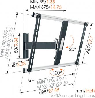 Vogels THIN 525 sw TV-Wandhalter flach 