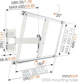 Vogels THIN 545 ws TV-Wandhalter flach 