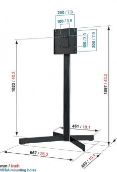 Vogels EFF 8230 sw TV-Bodenständer 