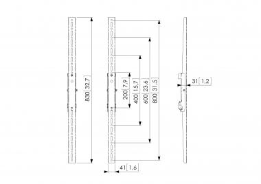 Vogels PFS 3208 sw Adapterstrips (Paar) 