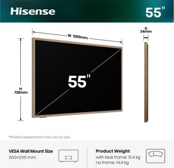 Hisense 55S7DS sw Canvas TV LED-TV 