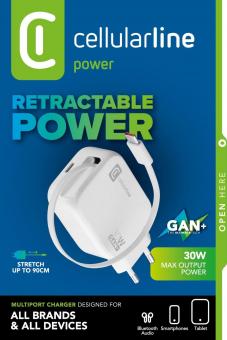 Cellularline ROLLER CHARGER 30W weiß 