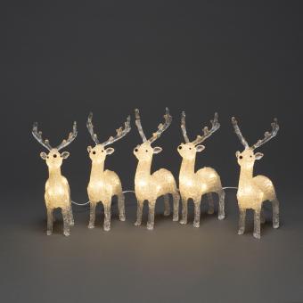 LED Acryl Rentier 5er-Set H19cm 6288-103 