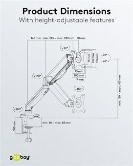 Goobay Single-Monitorhalterung Basic 