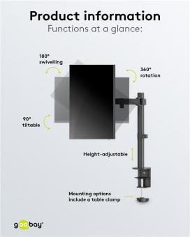 Goobay Single-Monitorhalterung Basic 