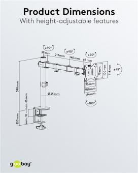 Goobay Single-Monitorhalterung Basic 