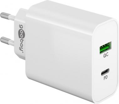Goobay Dual USB-Schnellladegerät weiß 