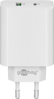 Goobay Dual USB-Schnellladegerät weiß 