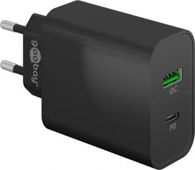 Goobay Dual USB-Schnellladegerät schwarz 