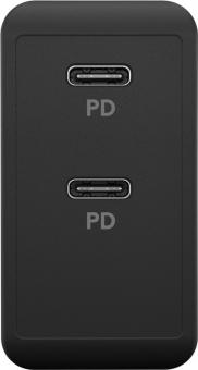 Goobay Dual USB-Schnellladegerät schwarz 