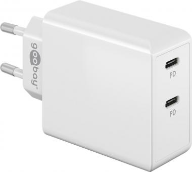 Goobay Dual USB-Schnellladegerät weiß 