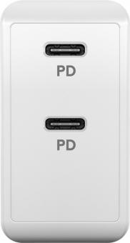 Goobay Dual USB-Schnellladegerät weiß 