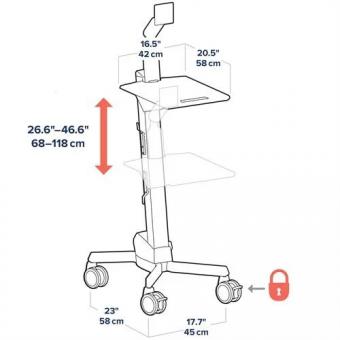 Ergotron Neo-Flex Rollwagen Schwenkarm 