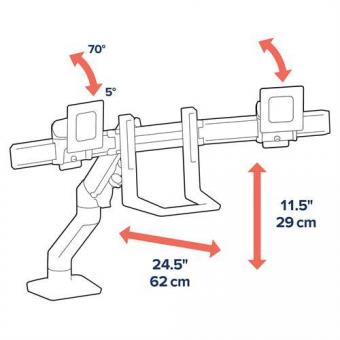 Ergotron HX Dual Monitor-Tischhalter ws 