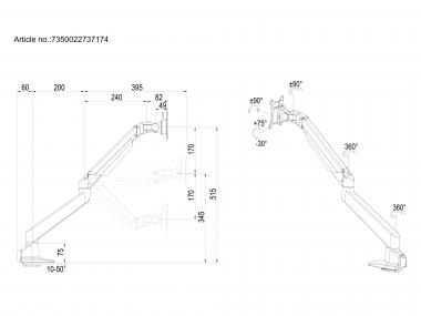 Multibrackets M VESA Monitor Tischhalter 