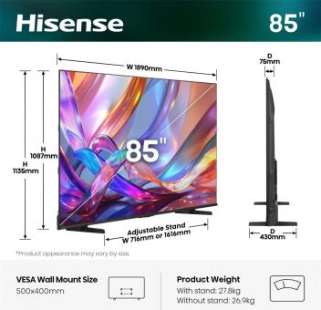 Hisense 85Q7S sw QLED-TV 