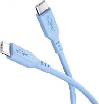 Goobay USB-C Silikonkabel 1,5m blau 