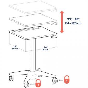 Ergotron LearnFit mobil. Steh-Sitz Tisch 