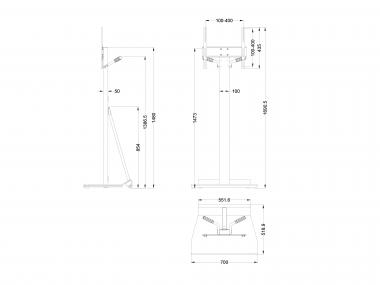 Multibrackets M Tilt&Roll Boden-Standfuß 