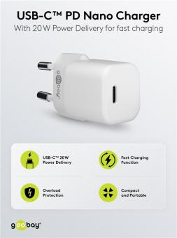 Goobay USB-Schnellladegerät Nano weiß 
