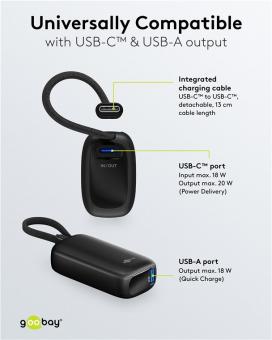 Goobay Powerbank 5000mAh m.integriertem 