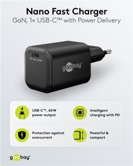 Goobay USB-Schnellladegerät Nano schwarz 