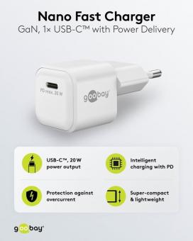 Goobay USB-Schnellladegerät Nano weiß 