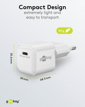 Goobay USB-Schnellladegerät Nano weiß 