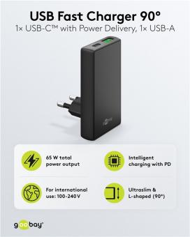 Goobay USB-Schnellladegerät Dual schwarz 