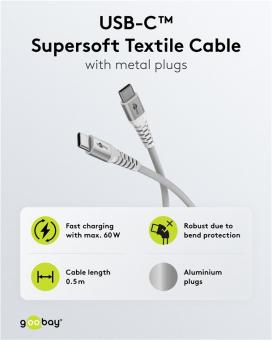 Goobay Supersoftes Textilkabel 2m 
